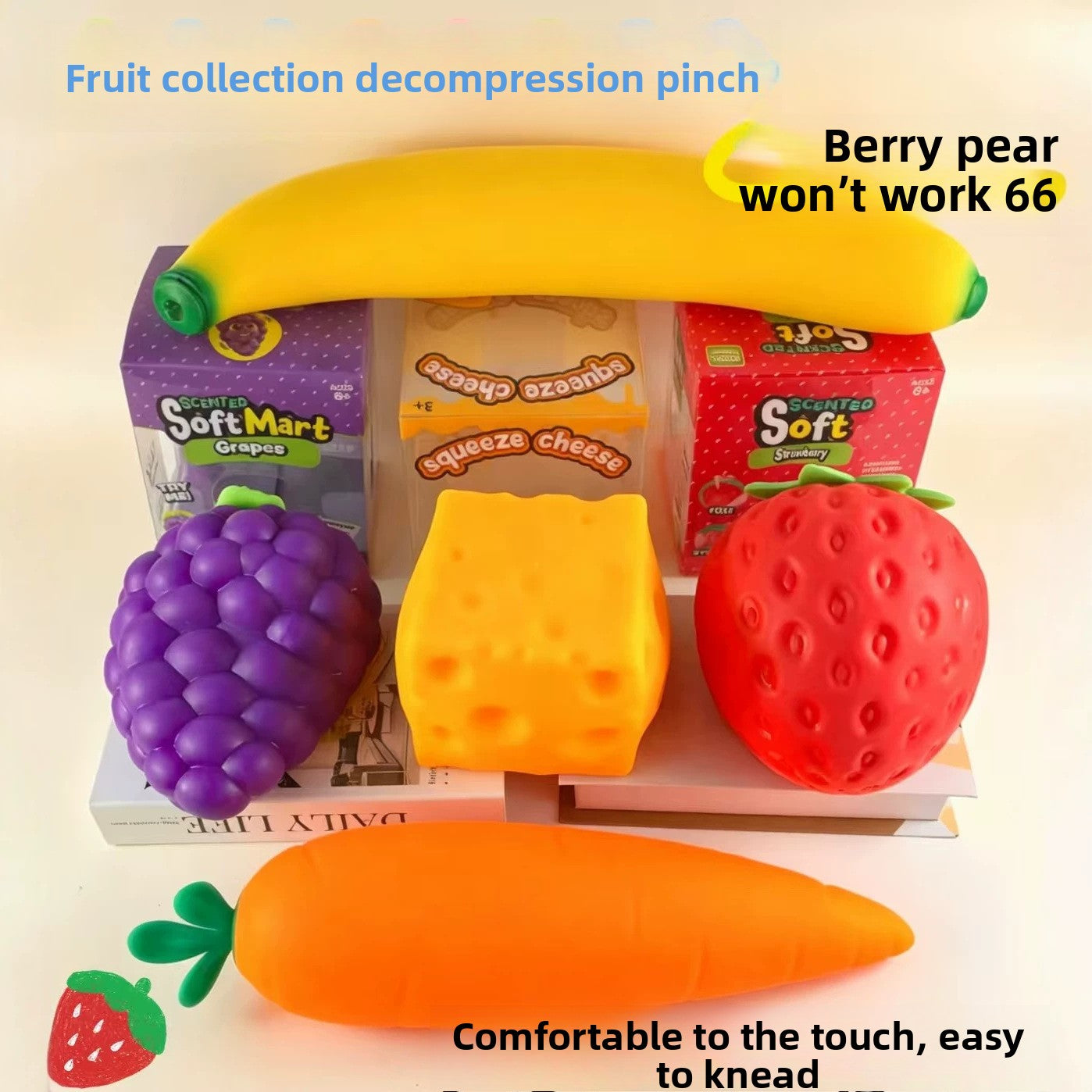 Fruit & Veggie Slow-Rise Squishy Toys